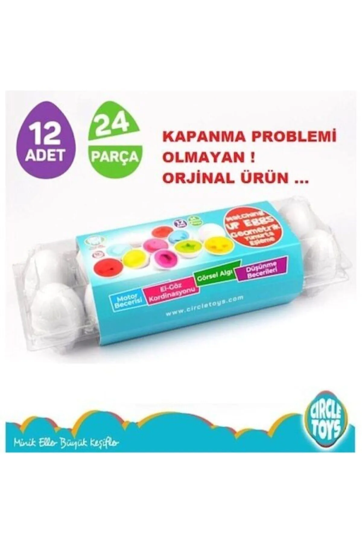12’li Geometrik Yumurta Eşleme Oyunu Şekilli Yumurtalar