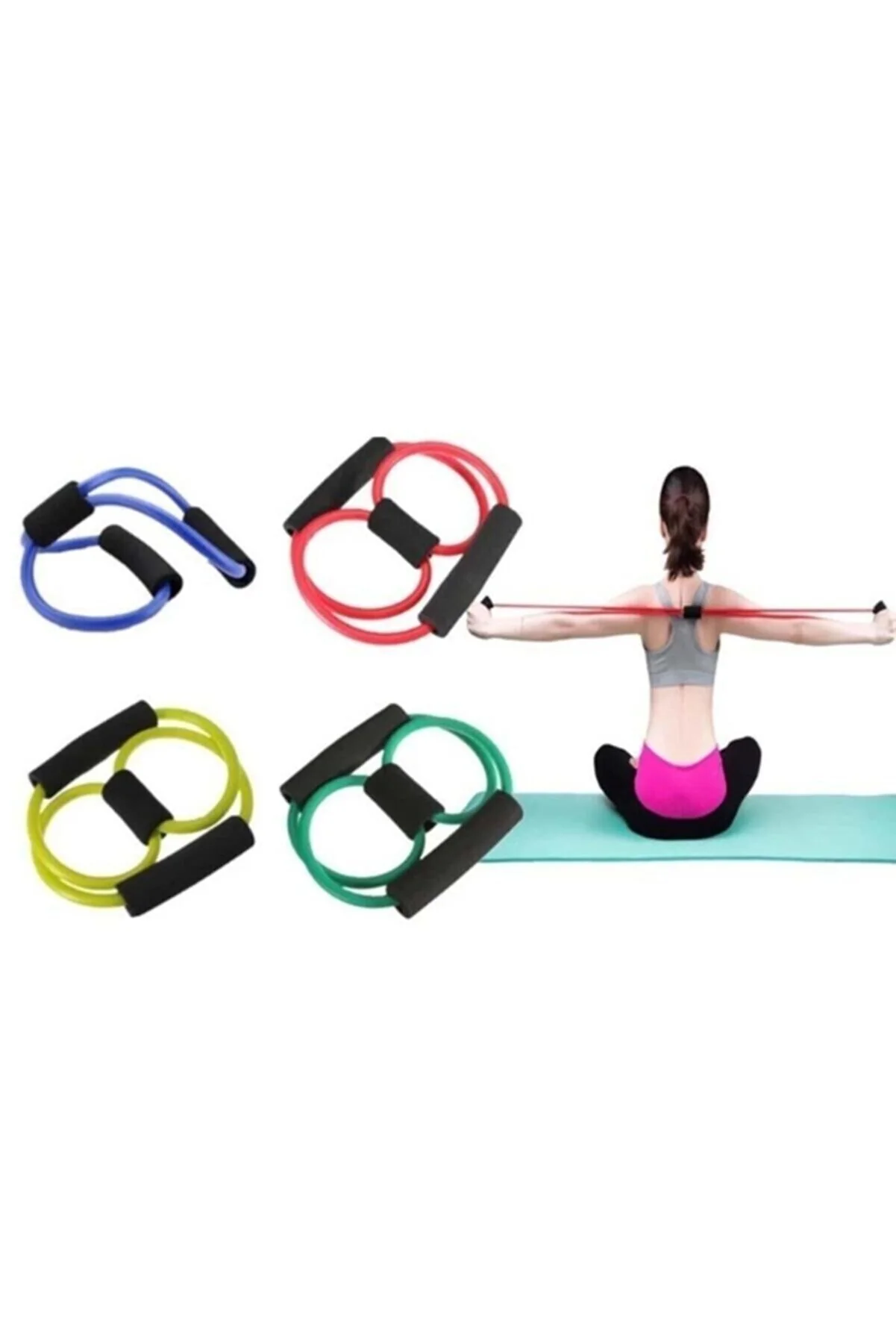 Pilates Egzersiz Bandı Aerobik Yoga Ayak Kol Direnç Lastiği