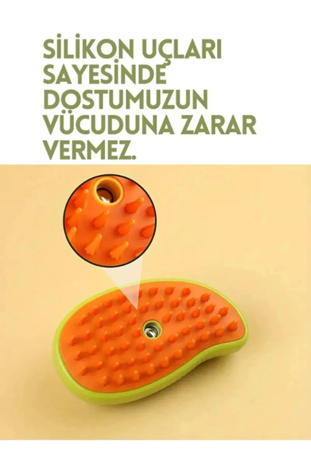 Şarjlı Buharlı Kedi & Köpek Fırçası Tarağı Yumuşak Silikon