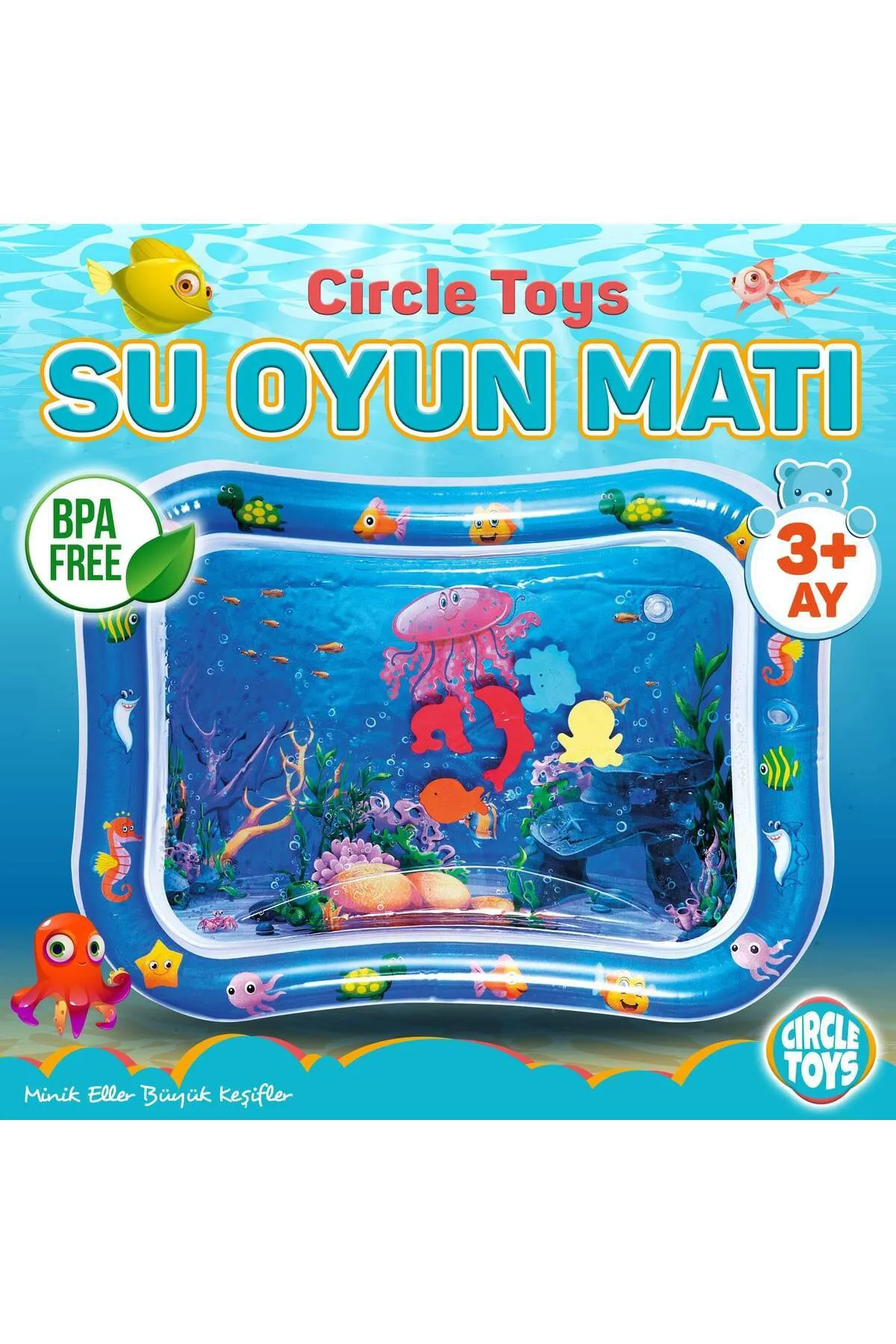Bebek Su Oyun Matı Tummy Time Karın Üstü Aktivite Mavi Renk
