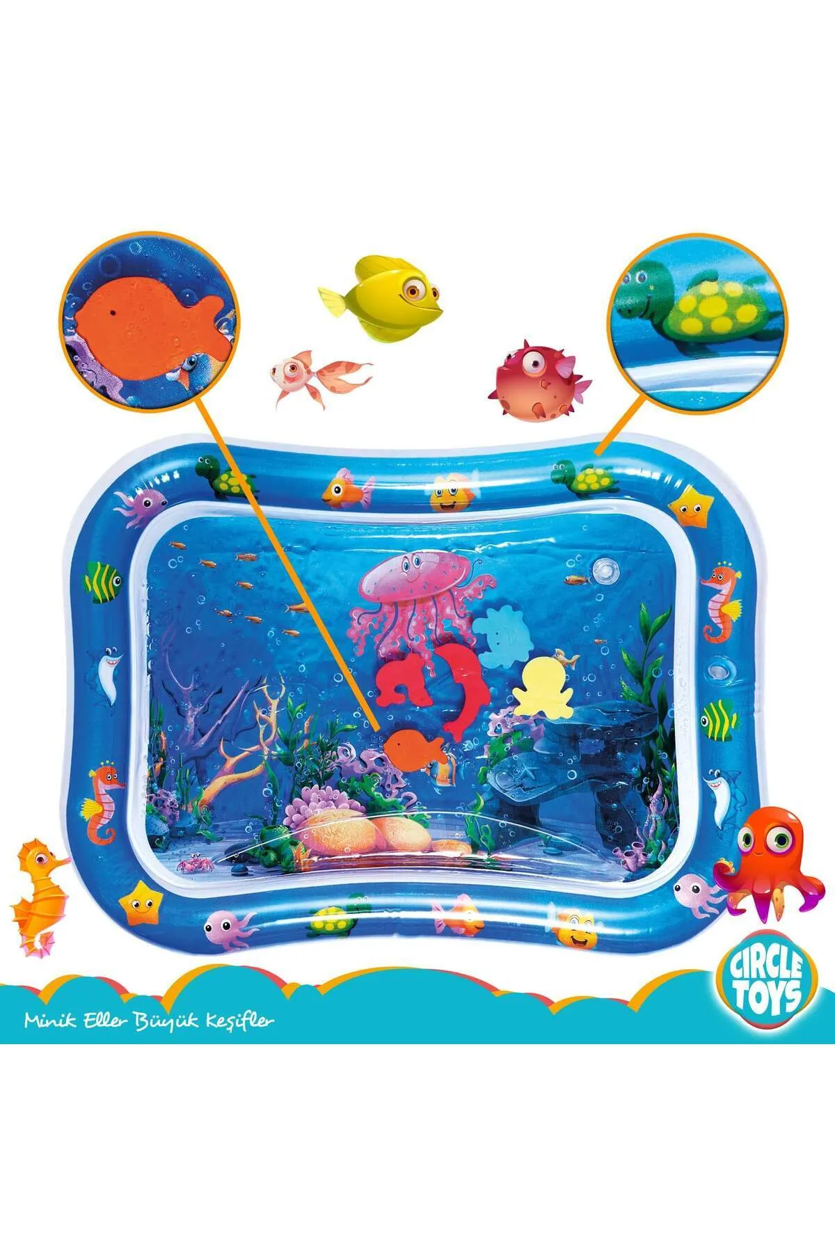 Bebek Su Oyun Matı Tummy Time Karın Üstü Aktivite Mavi Renk