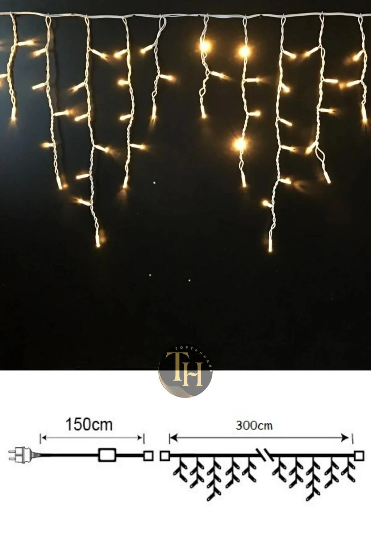 Dış Mekan Saçak Led Flaşlı 4 Metre Su Geçirmez Gün Işığı Eklenebilir Fişli Sarkıt Çakar