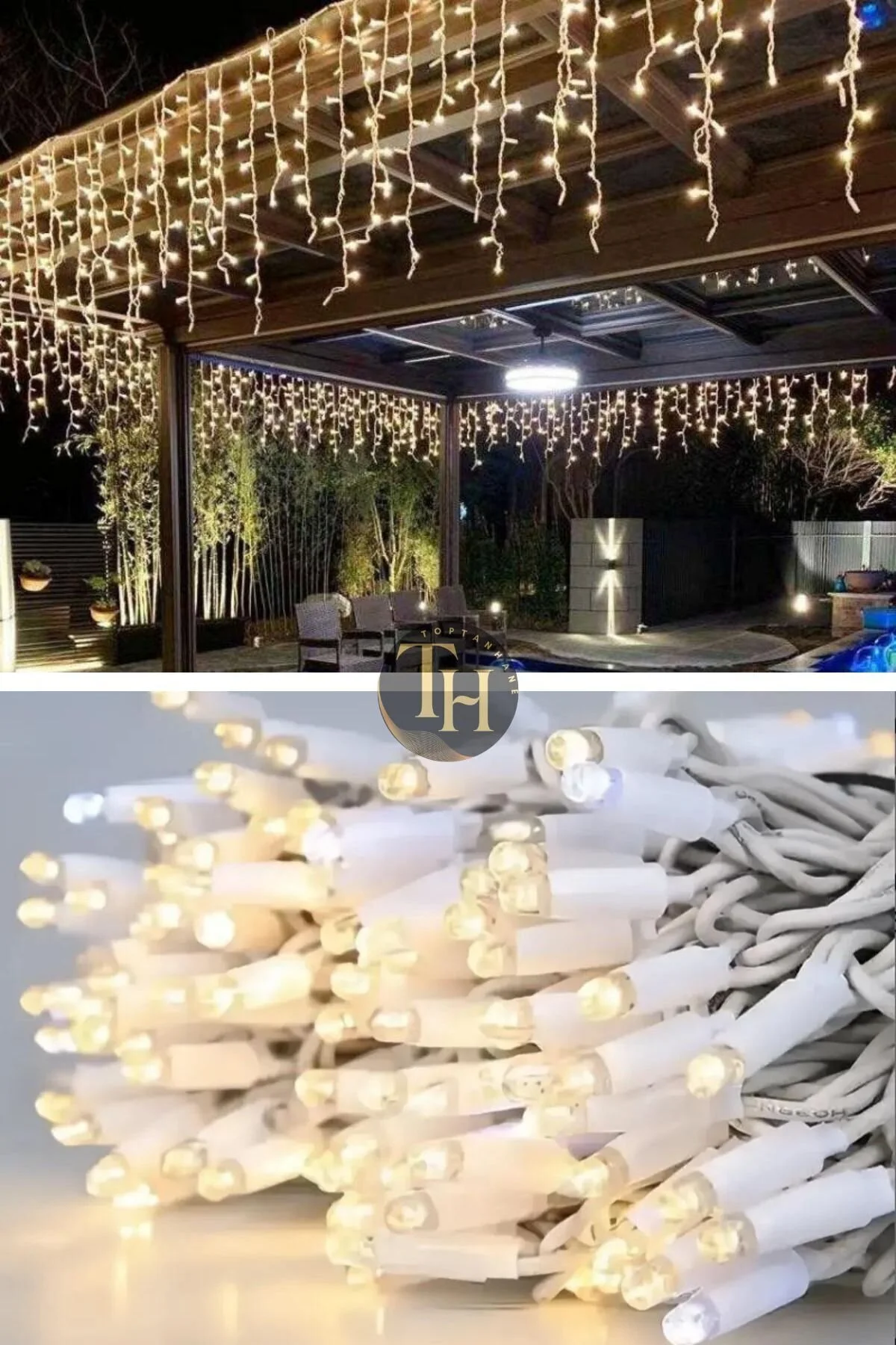 Dış Mekan Saçak Led Flaşlı 4 Metre Su Geçirmez Gün Işığı Eklenebilir Fişli Sarkıt Çakar