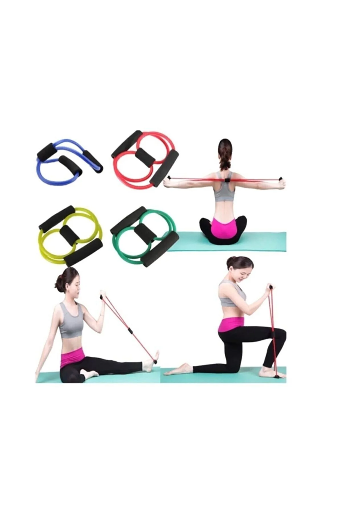 Pilates Egzersiz Bandı Aerobik Yoga Ayak Kol Direnç Lastiği