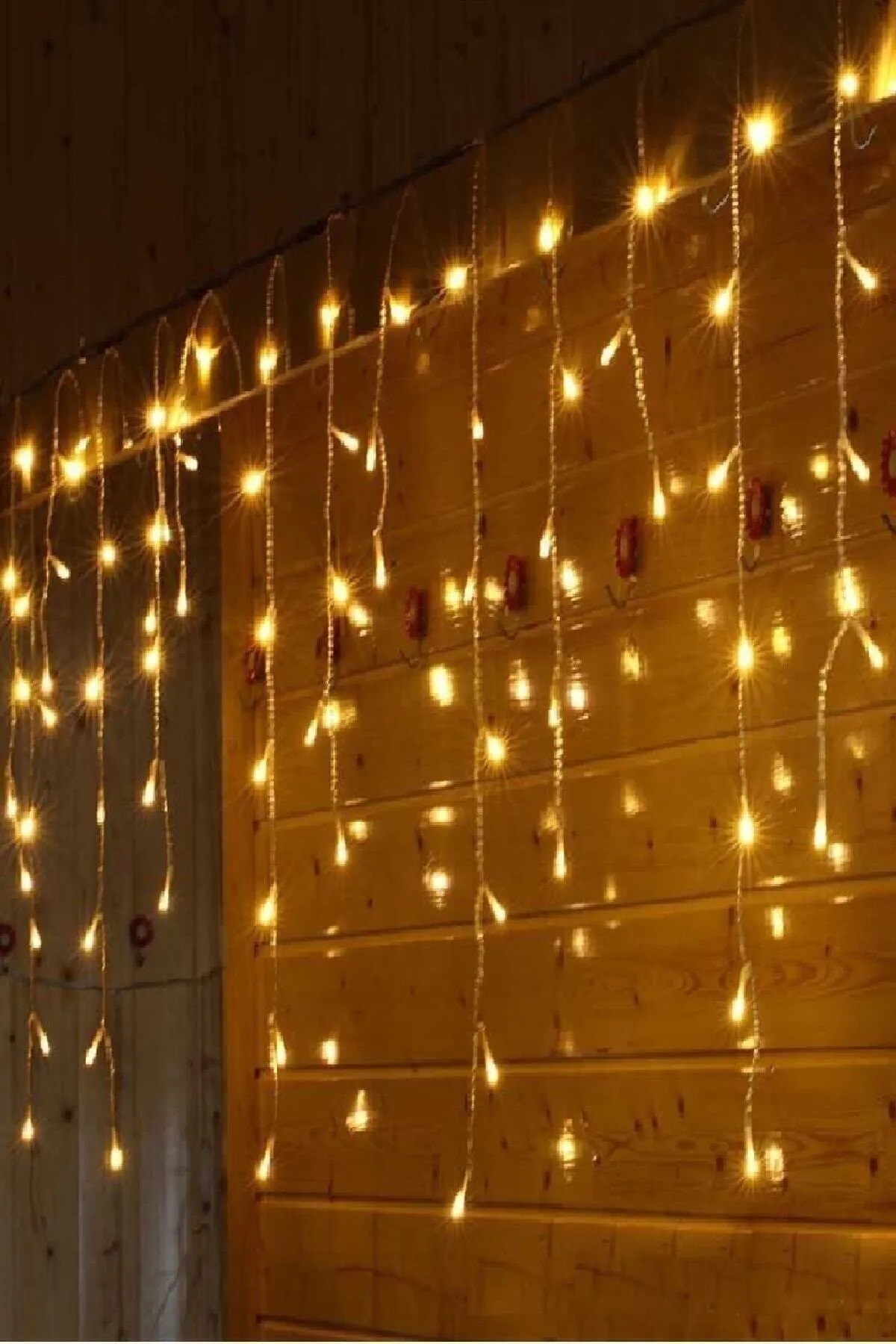 4 Metre Saçak Led Fişli 16 Saçaklı İp Perde Led