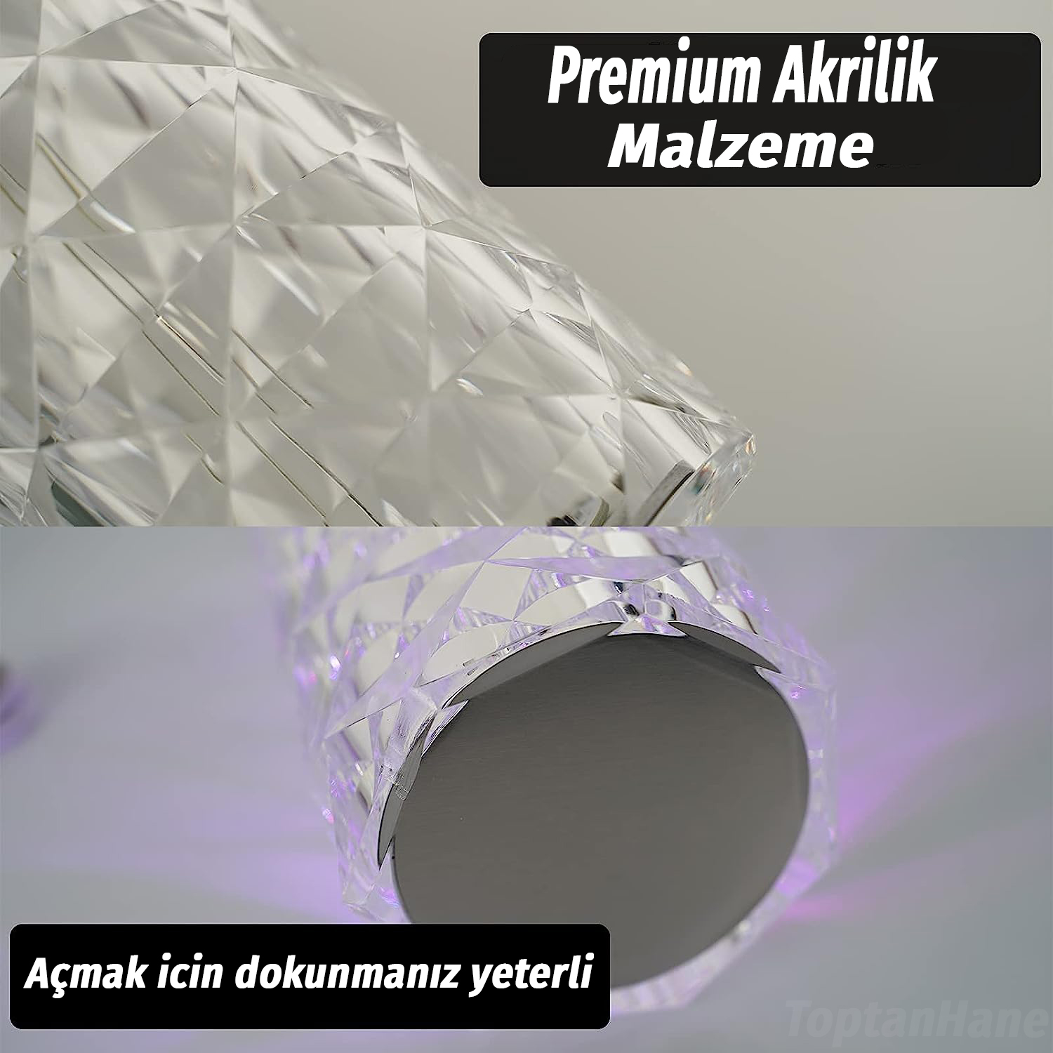 Dokunmatik Usb Şarjlı 3 Farklı Işık Modlu Kristal Masa Lambası