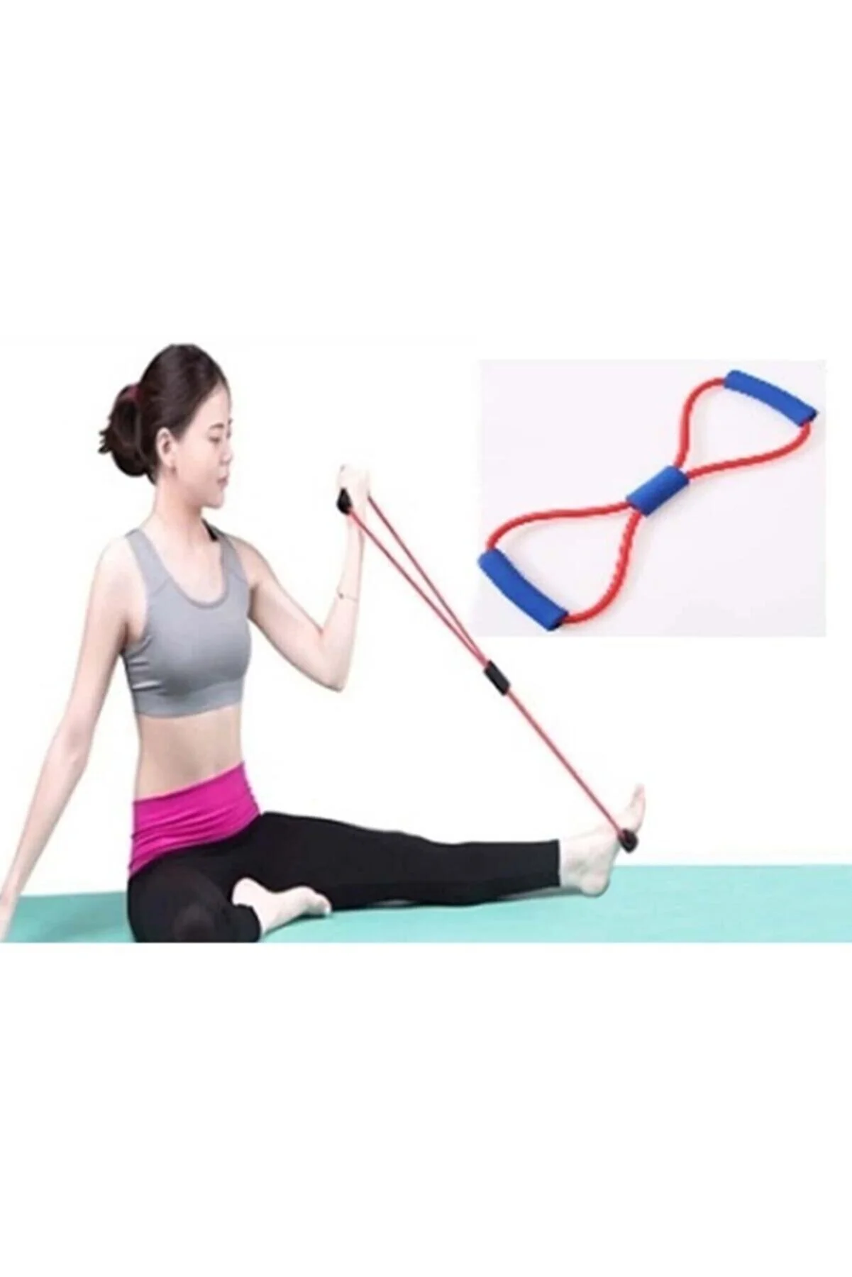 Pilates Egzersiz Bandı Aerobik Yoga Ayak Kol Direnç Lastiği