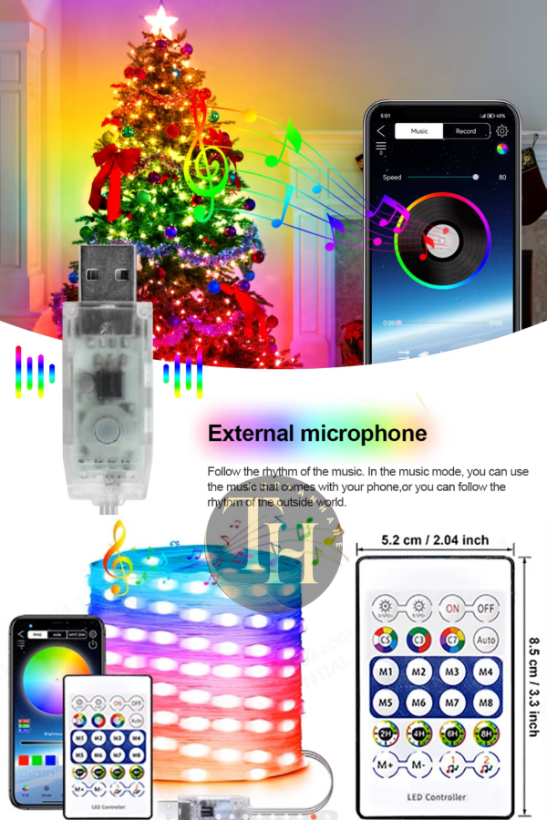 10%20Metre%20Bluetooth%20Telefon%20Kontrollü%20Şerit%20Led%20Sese%20Duyarlı%20Kumandalı%20Su%20Geçirmez%20Led%20Akvaryum%20Işığı