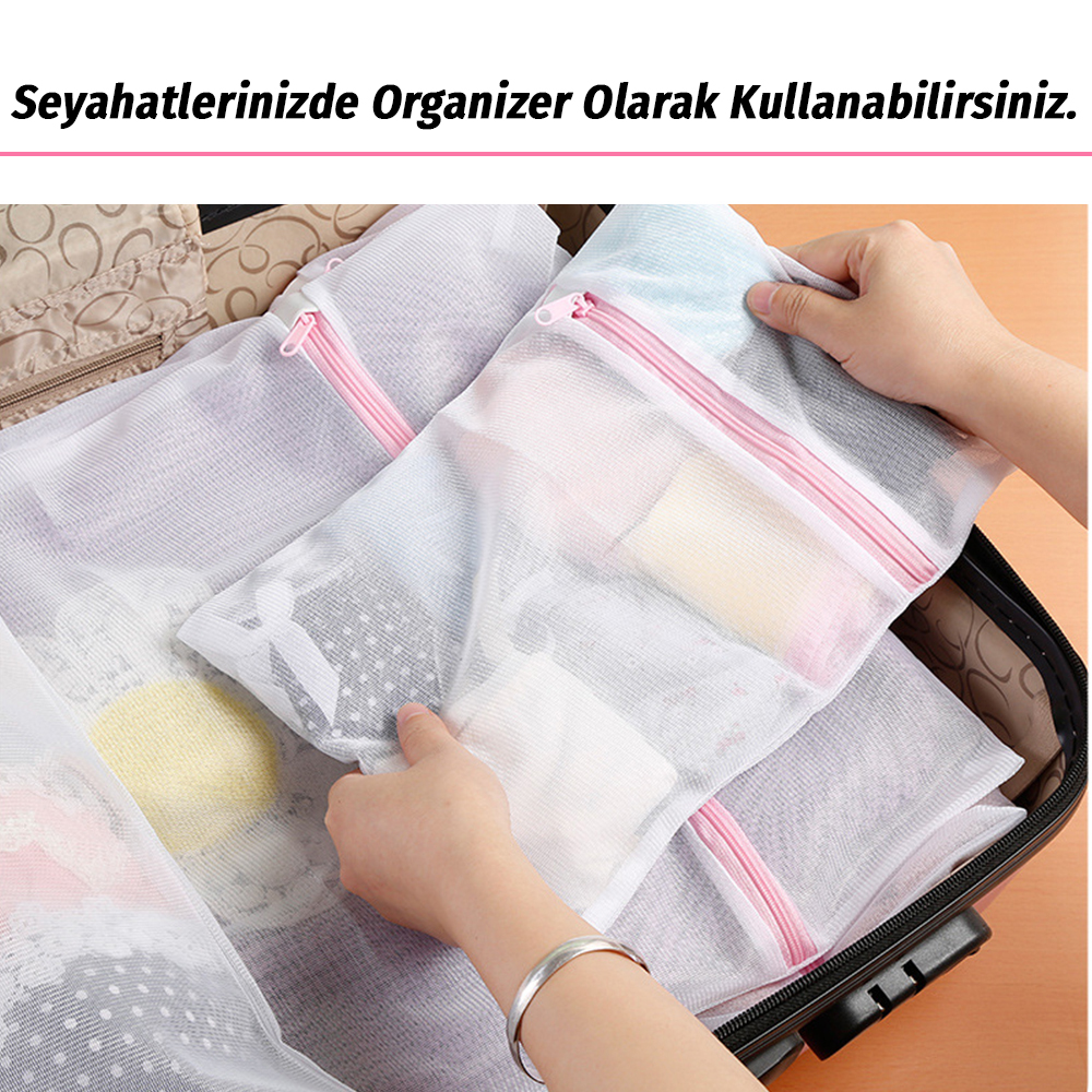 Fermuarlı Çamaşır Yıkama Filesi 50 x 60 cm