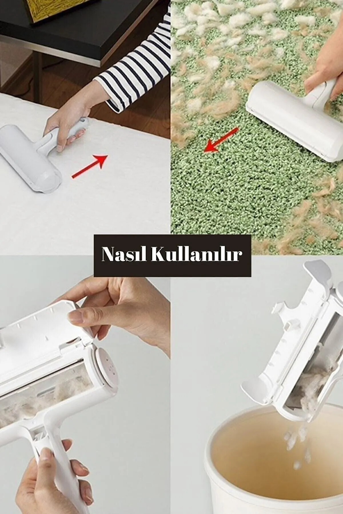 Kedi Köpek Tüy Toplayıcı Hazneli 2 Yönlü  Gırgır
