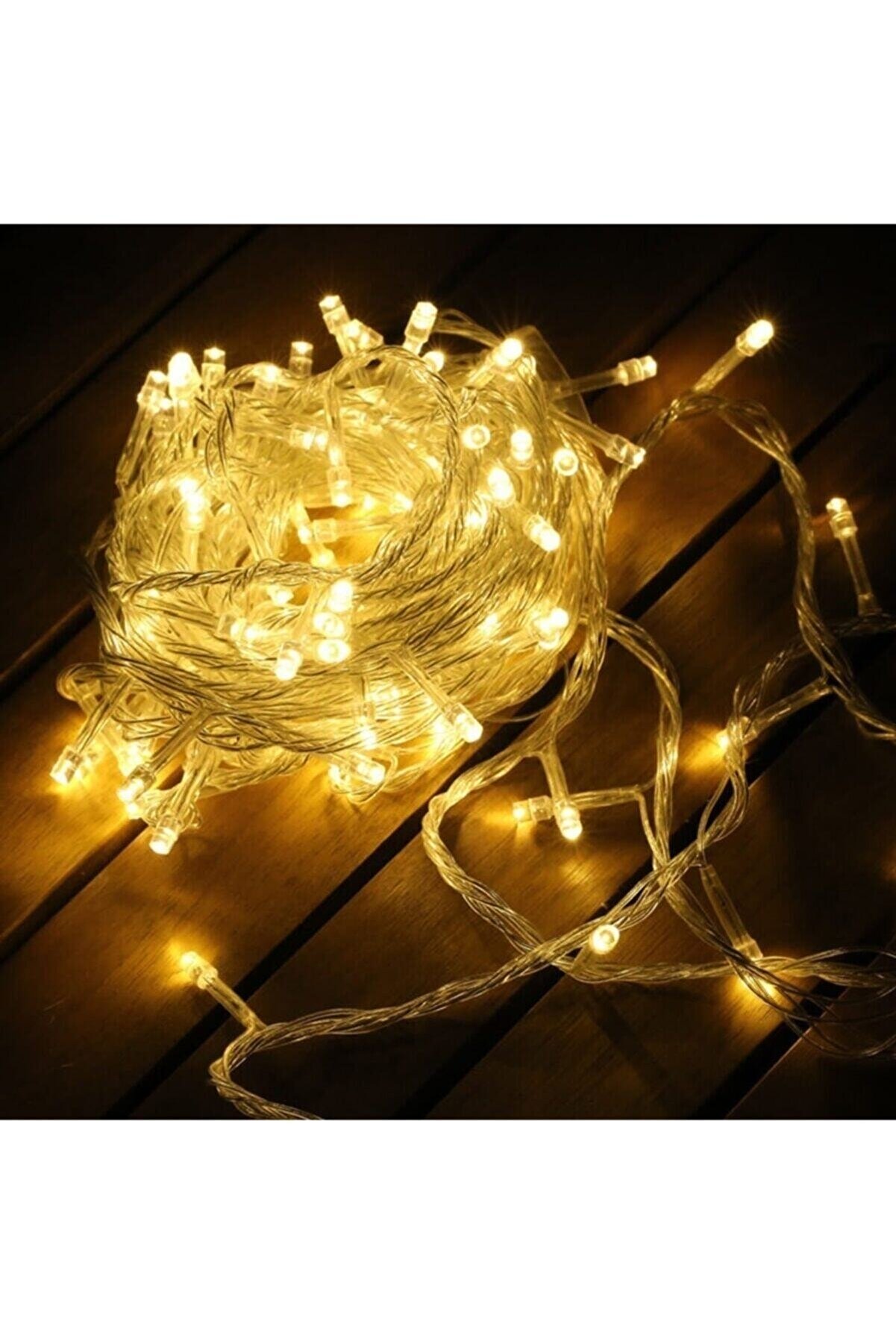 Yılbaşı Işığı 20 Ledli 3 Metre Pilli  Şeffaf Kablolu