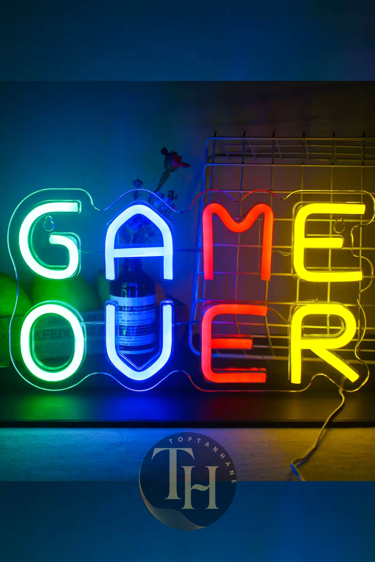 Game Over Yazılı Neon Led Işık Oyun Odası Aydınlatma Ev Ofis Dekorasyon Gece Lambası Neon Led Pano