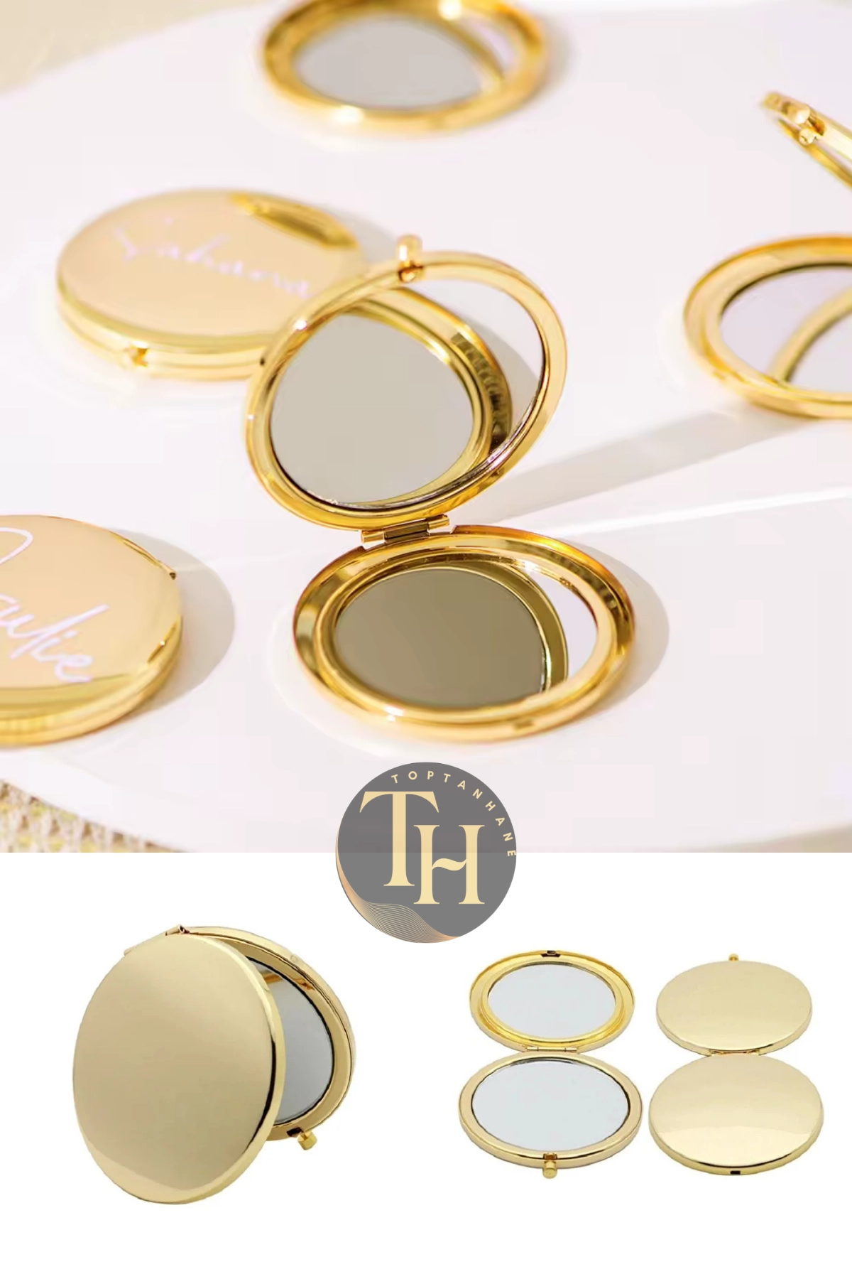 Çanta içi Gold Cep Makyaj Aynası Hediyelik