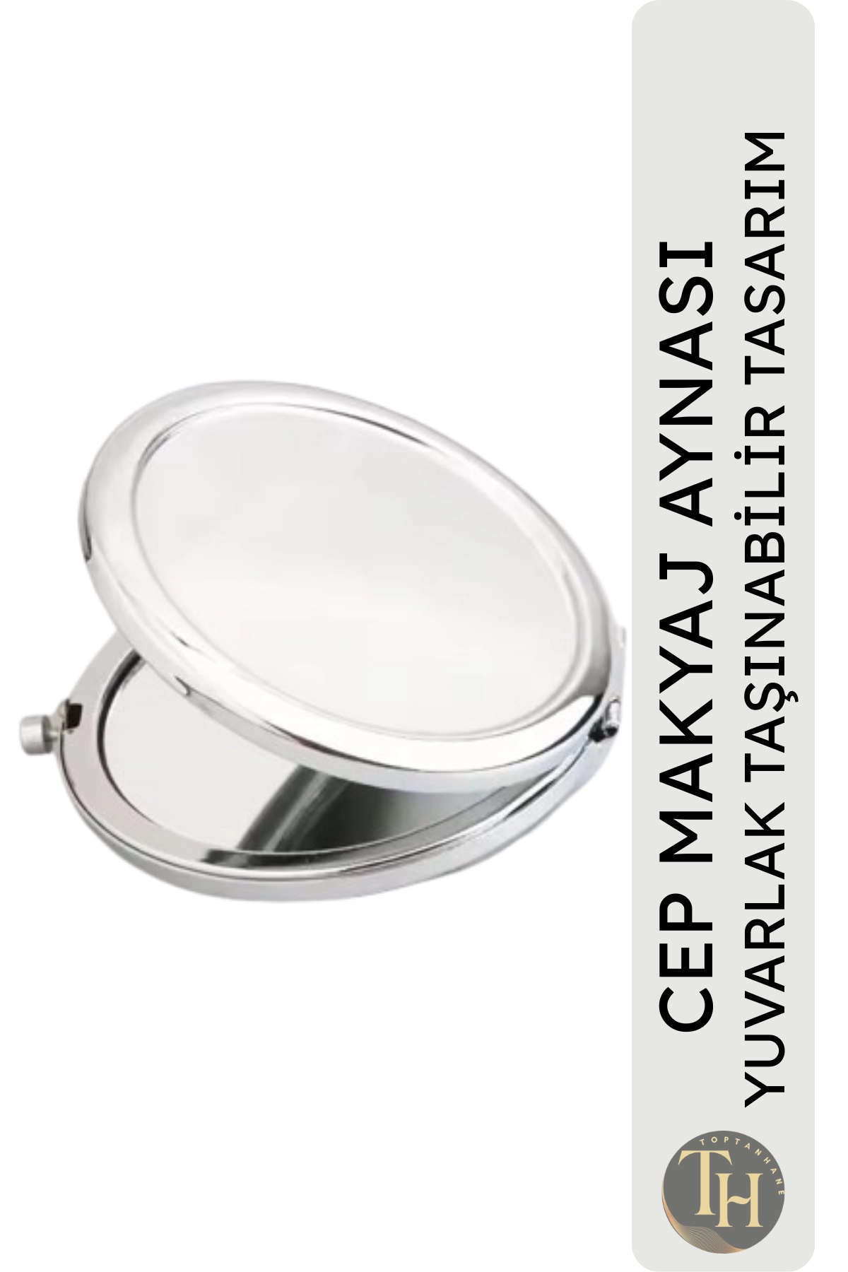 Çanta içi Gümüş Cep Makyaj Aynası Hediyelik