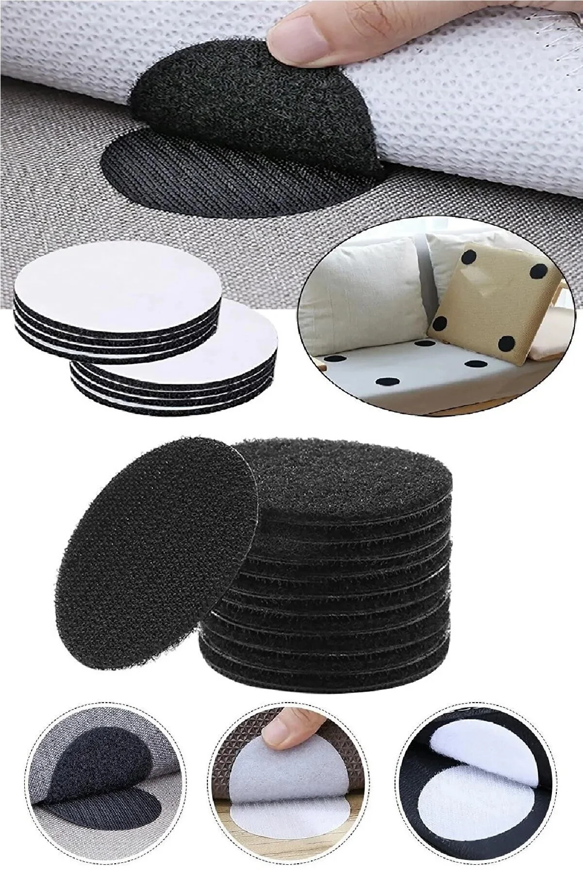 10 Adet Halı Kilim Minder Nevresim Örtü Kaydırmaz Cırt 