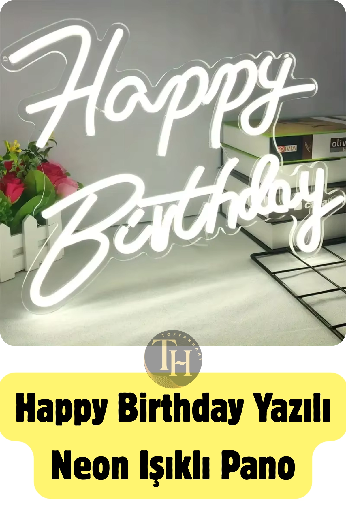 Happy Birthday Yazılı Neon Led Işık Doğum Günü Neon Yazı Dekoratif Işık Organizasyon Arka Plan Usb