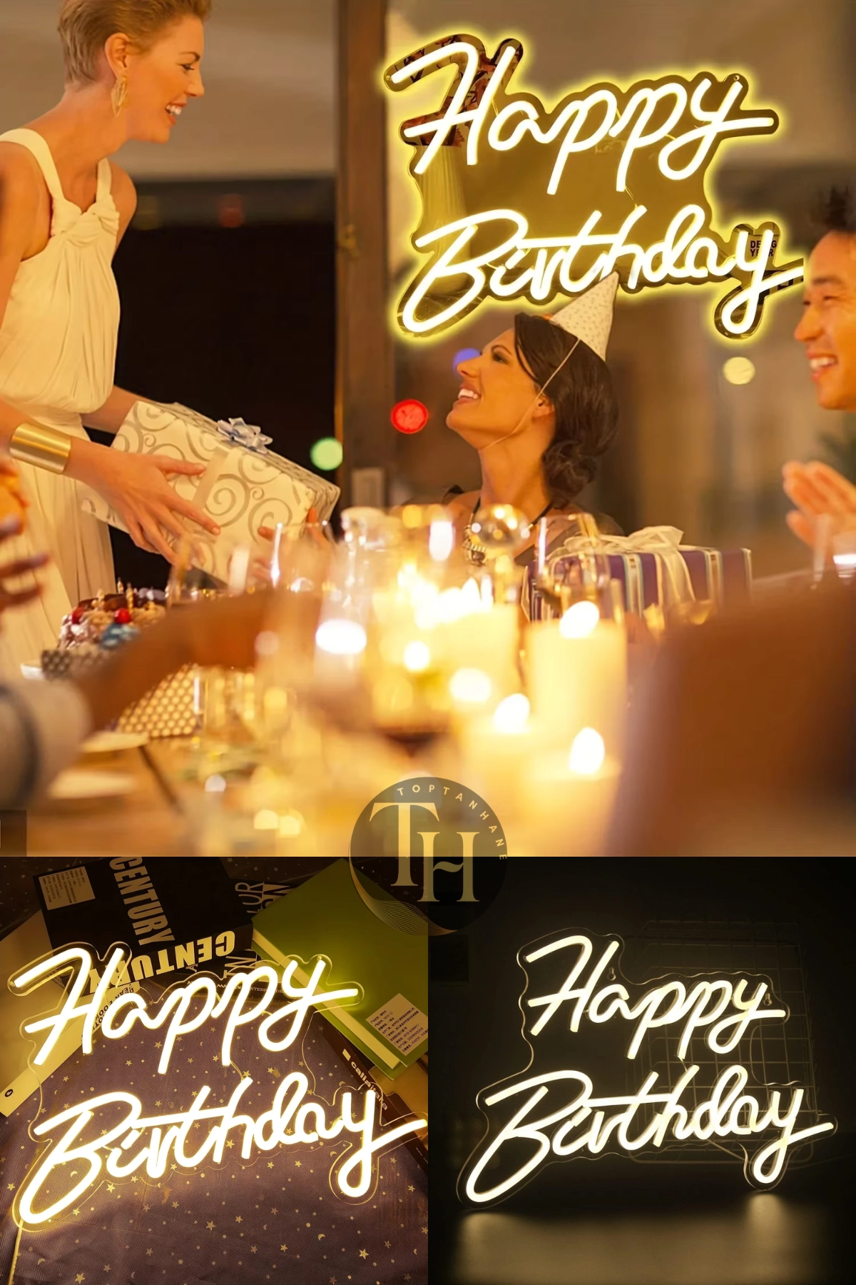 Happy Birthday Yazılı Neon Led Işık Doğum Günü Neon Yazı Dekoratif Işık Organizasyon Arka Plan Usb