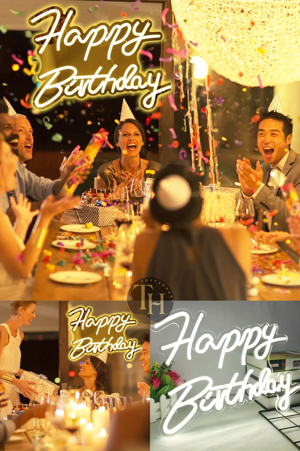 Happy Birthday Yazılı Neon Led Işık Doğum Günü Neon Yazı Dekoratif Işık Organizasyon Arka Plan Usb