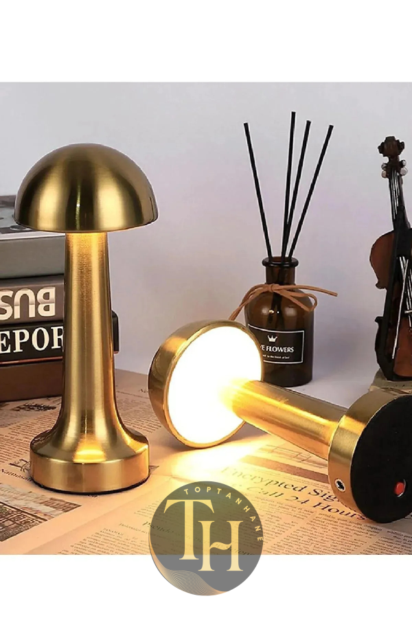 Dokunmatik%20Şarjlı%20Mantar%20Tasarım%20Masa%20Lambası%20Gold