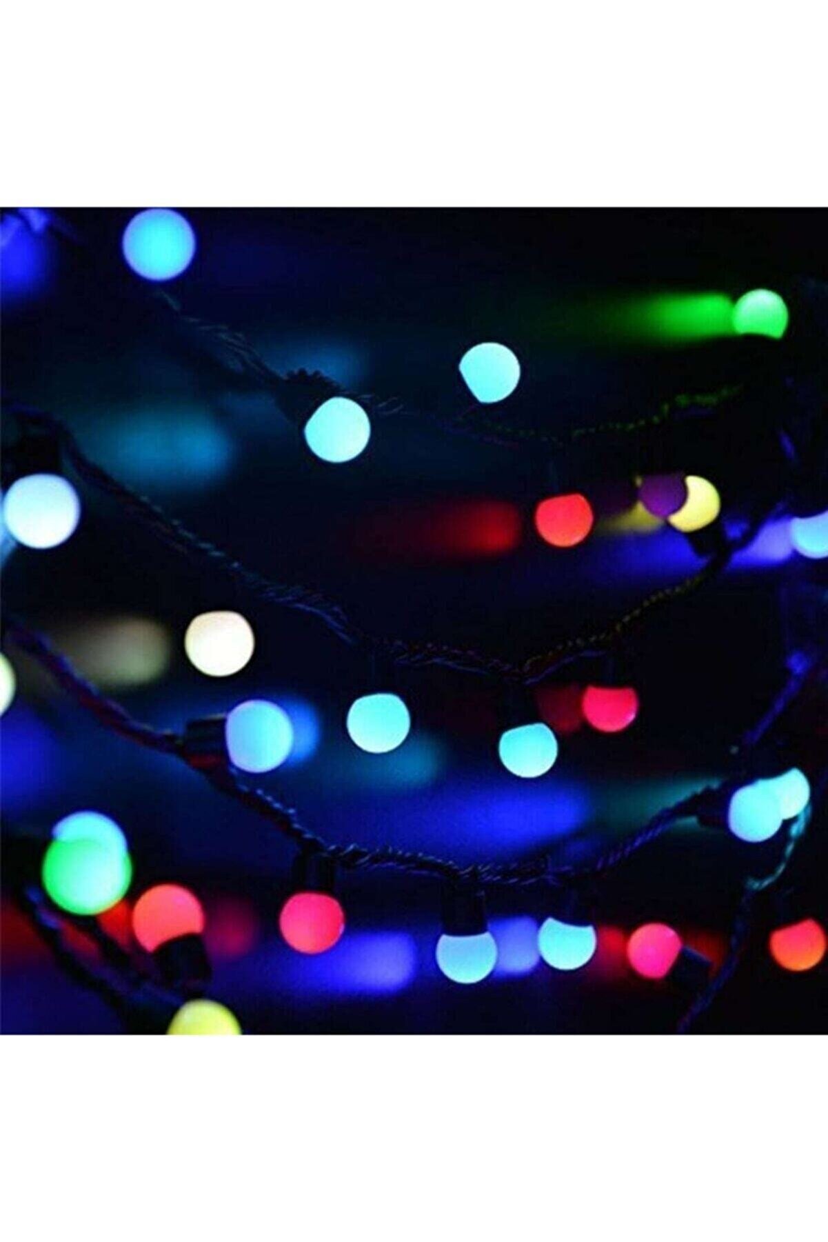 Boncuk Top Led Işık Rgb Fişli Yanıp Sönen 5 Metre 28 Top