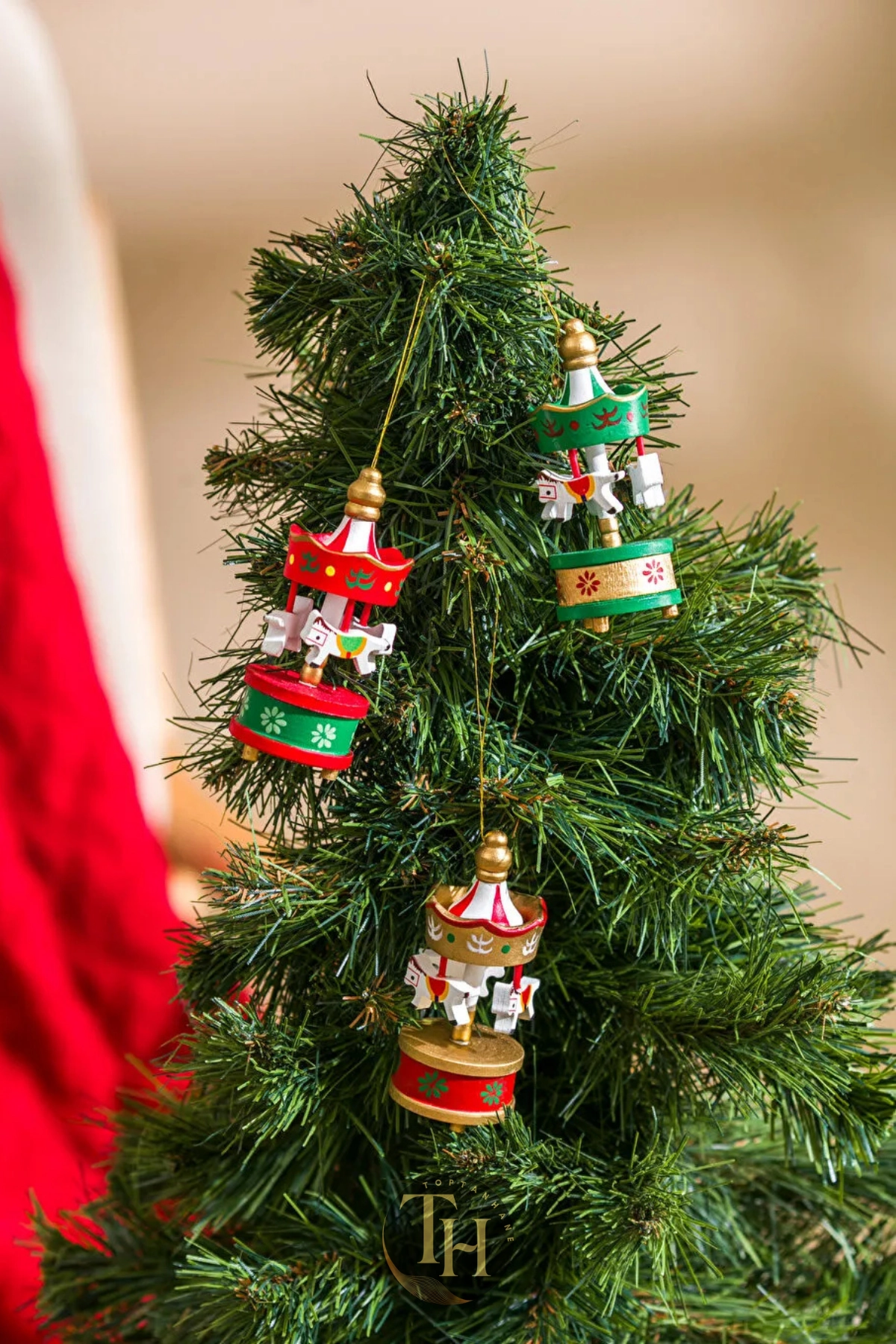 Mini Atlı Karınca Noel Renkli 6lı Set Nostaljik El Yapımı Hediyelik Süs Eşya