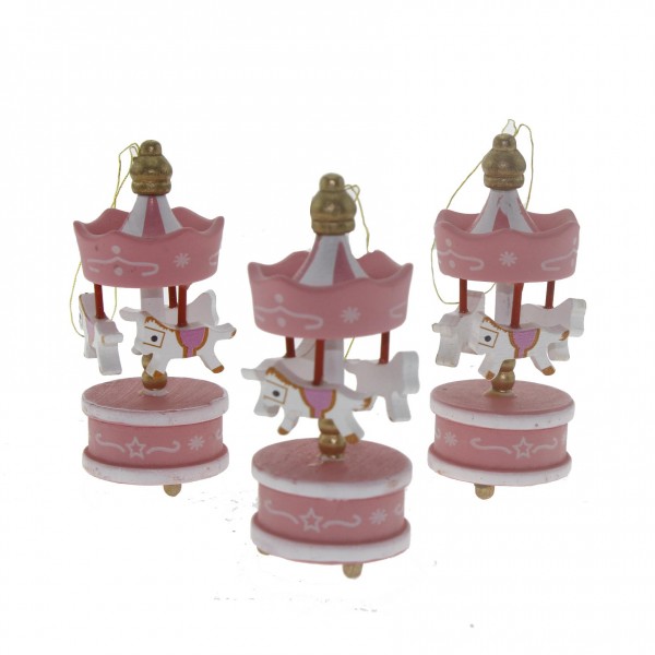 Mini Atlı Karınca Pembe 6lı Set Nostaljik El Yapımı Hediyelik Süs Eşya