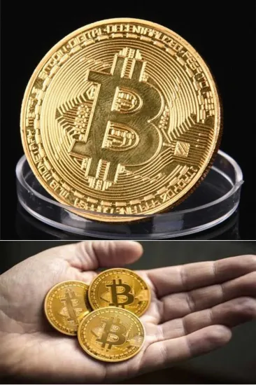 Bitcoin Madeni Hediyelik Sanal Hatıra Parası Gold