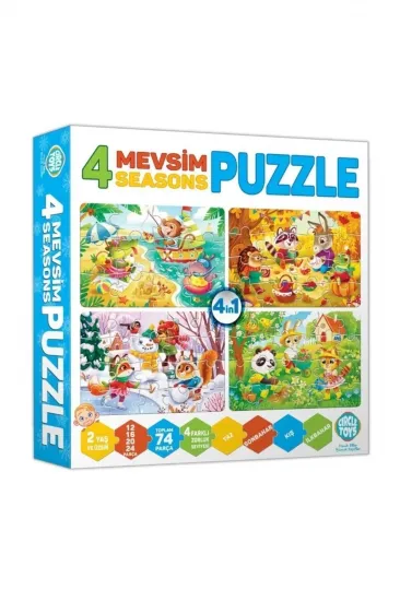 4 Mevsim Puzzle 2 Yaş Üzeri Eğitici-Öğretici 