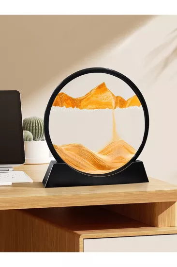 12 Inç Hareketli Kum Saati Sanatı Yuvarlak Cam 3D