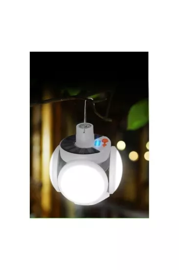 Solar Ve Usb Şarjlı 5 Kanatlı Askılı Kamp Lambası