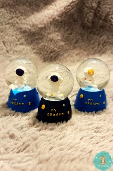 Mini Boy Astronot Işıklı Kar Küresi Hediyelik 