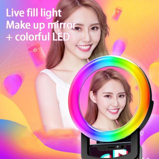 Şarjlı Selfi Öz Çekim Işığı 15 Renk Modlu Rgb