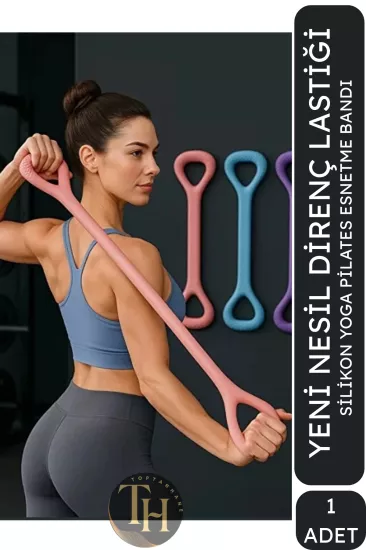 Silikon Yoga Direnç Bandı Kol, Sırt, Bel Lastiği