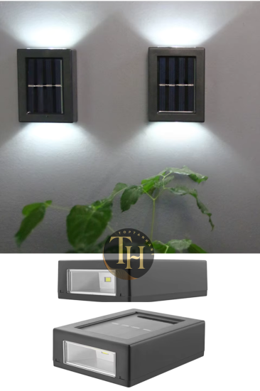 Solar 2 Adet Çift Taraflı Duvar Lambası Beyaz Işık