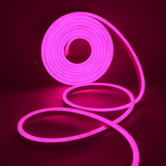 Neon Şerit Led 5 Metre Pembe Su Geçirmez