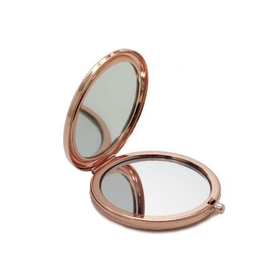 Hediyelik Ayna 7x7 cm Bronz Renk Metal Ayna