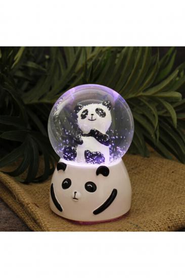Mini Boy Panda Temalı Işıklı Kar Küresi