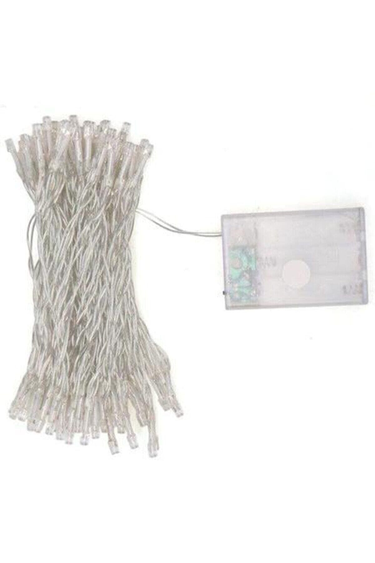 Yılbaşı Işığı 20 Ledli 3 Metre Pilli  Şeffaf Kablolu