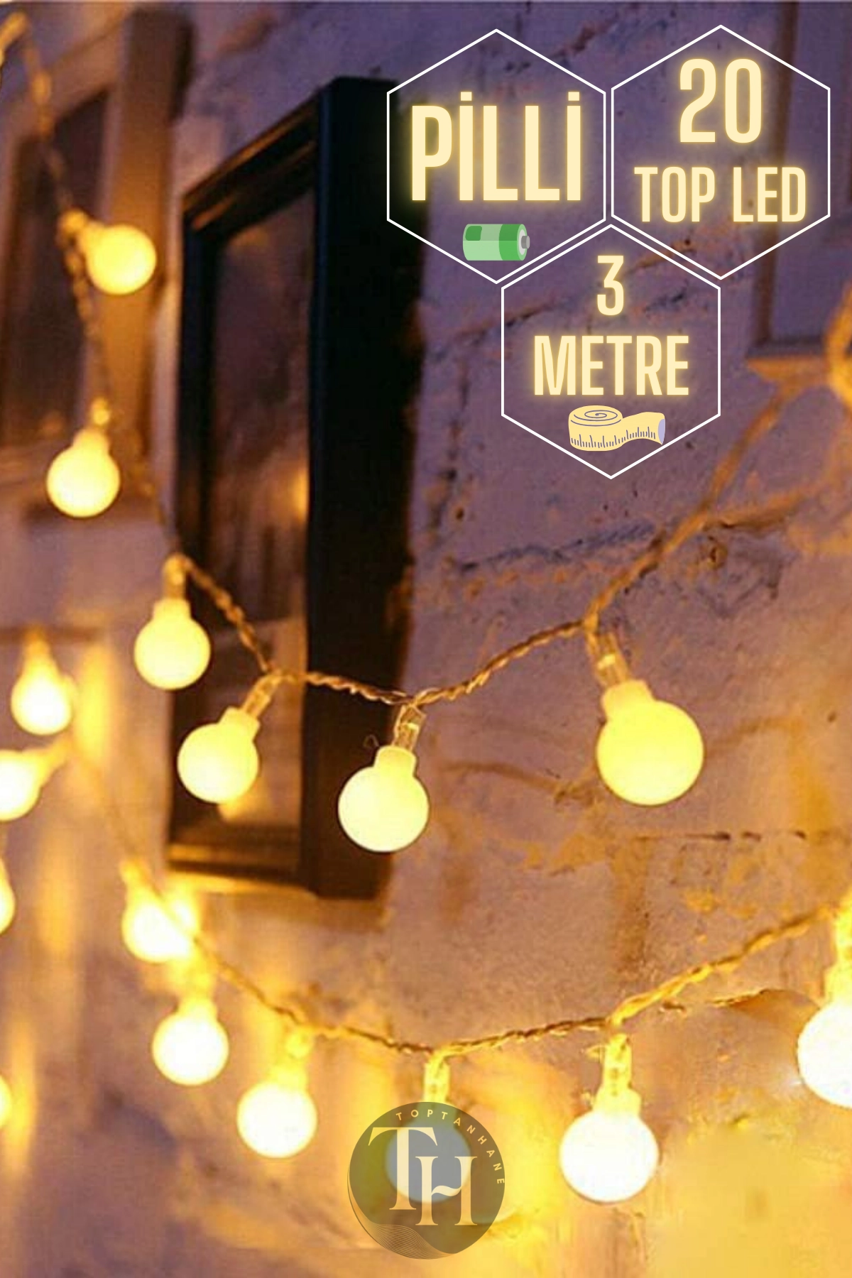 Mini Top Led, 3 Metre 20 Led Pilli Gün Işığı
