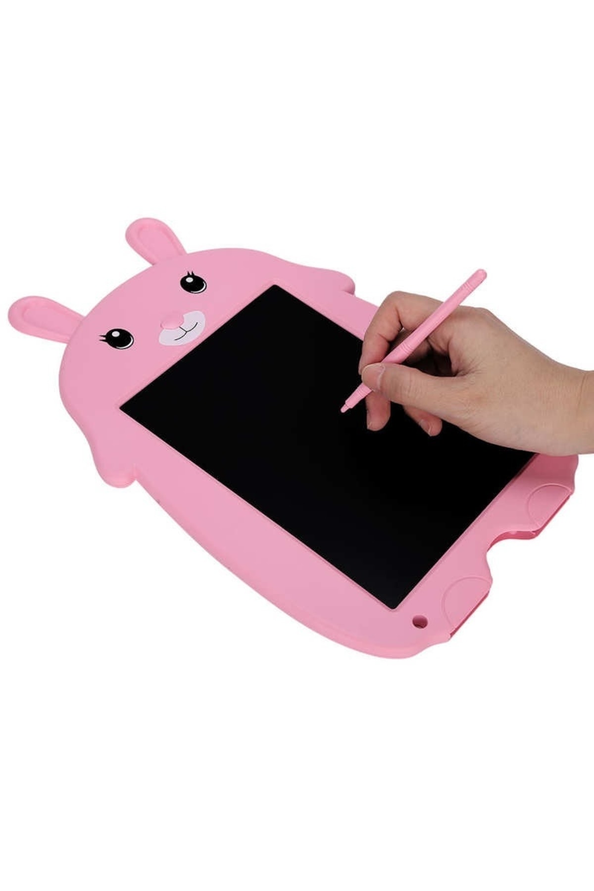 Pembe Tavşan Şekilli Dijital Çocuk Yazı Tableti Çizim Tahtası Lcd 9 İnç