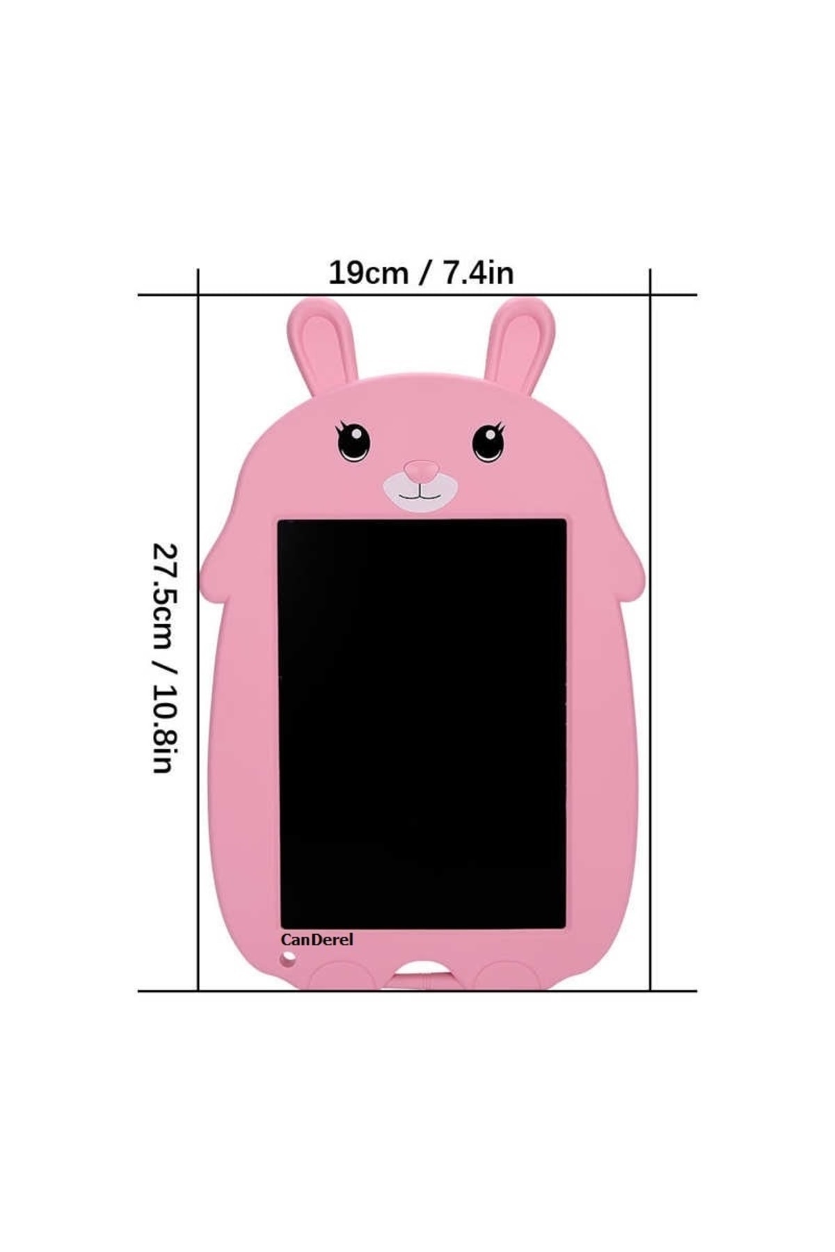 Pembe Tavşan Şekilli Dijital Çocuk Yazı Tableti Çizim Tahtası Lcd 9 İnç