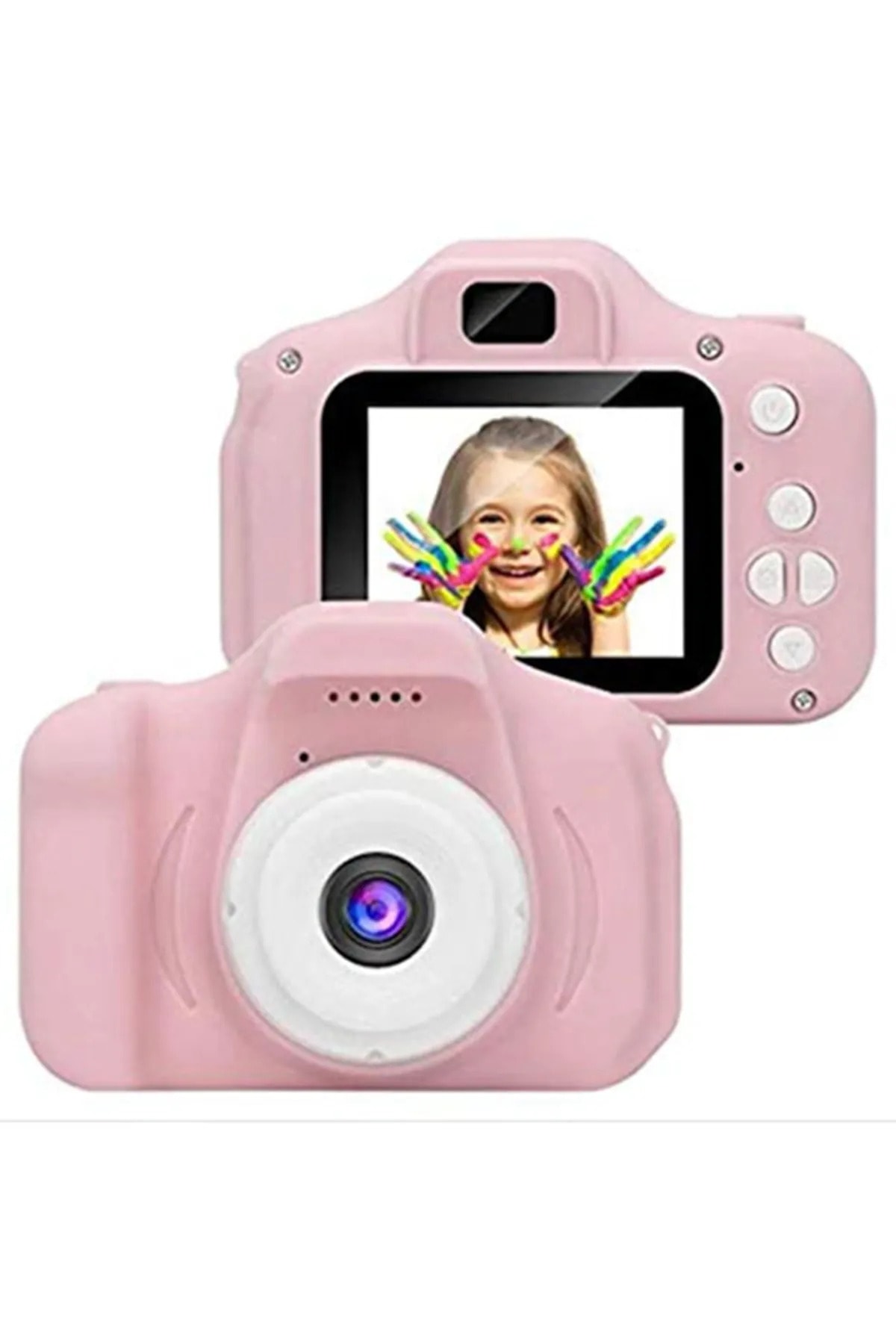 Dijital Mini Kamera Fotoğraf Makinesi Çocuk Mini 1080p Hd Kamera Selfie Pembe Renk