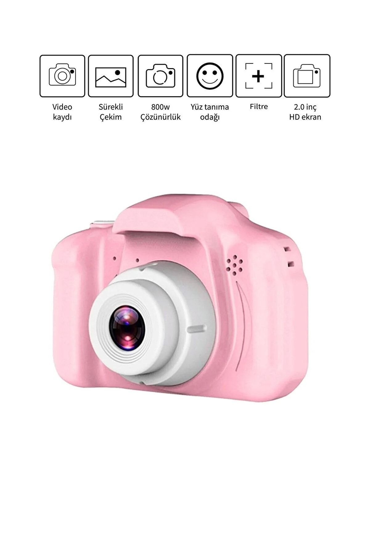 Dijital Mini Kamera Fotoğraf Makinesi Çocuk Mini 1080p Hd Kamera Selfie Pembe Renk