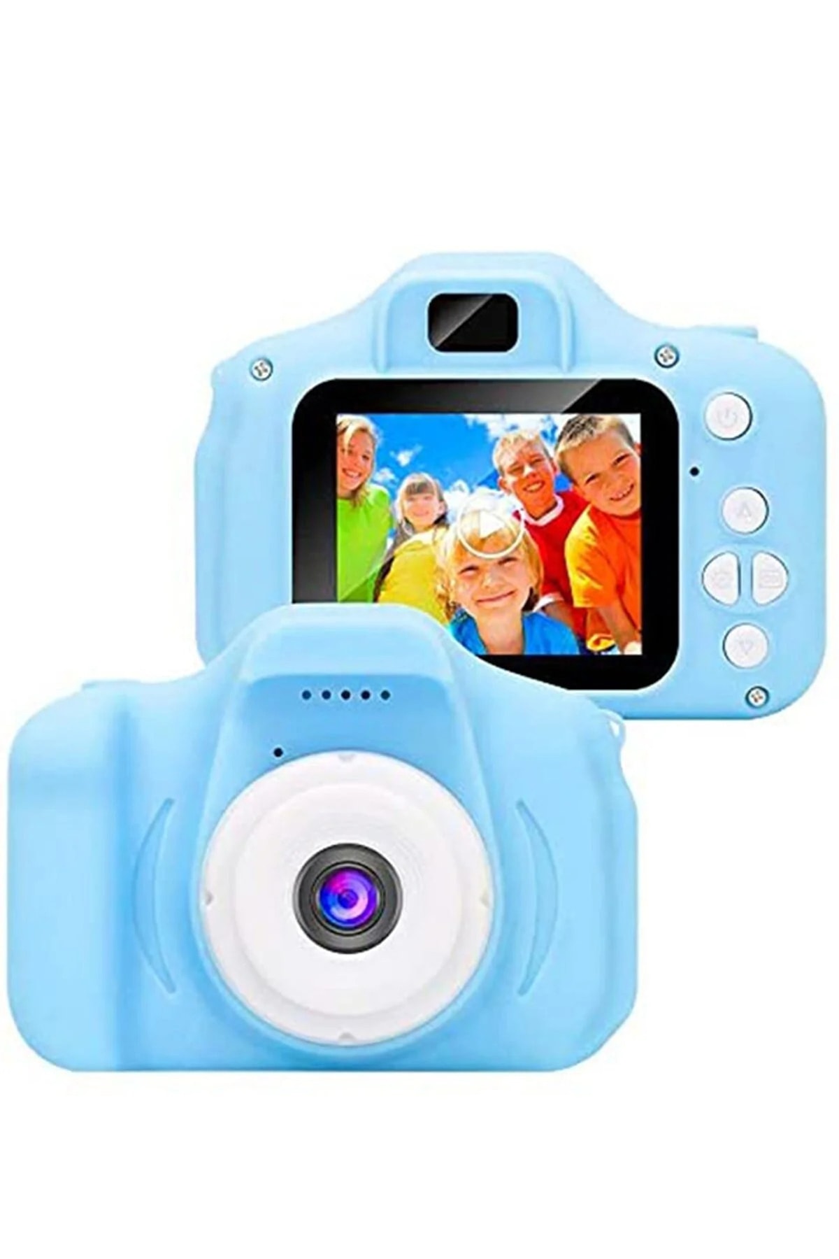 Dijital Mini Kamera Fotoğraf Makinesi Çocuk Mini 1080p Hd Kamera Selfie Mavi Renk