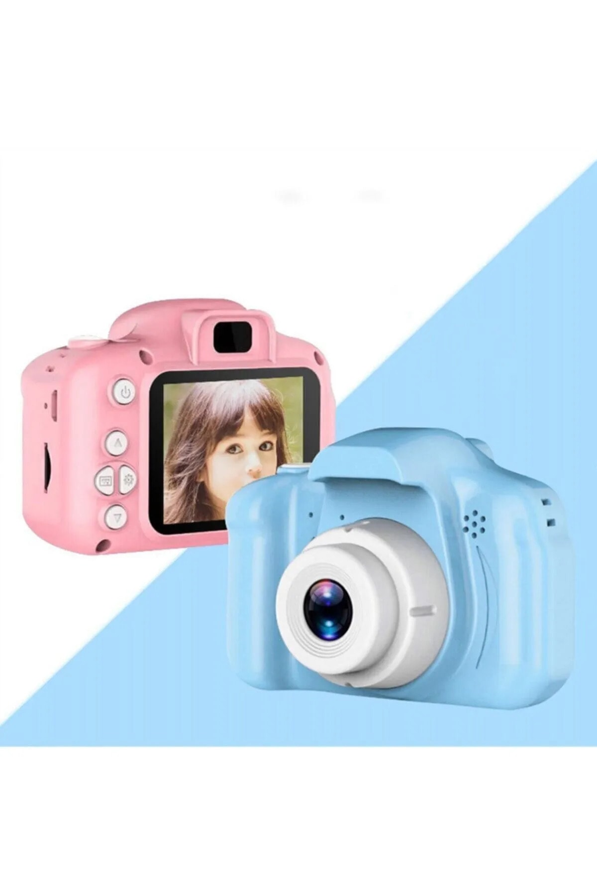 Dijital Mini Kamera Fotoğraf Makinesi Çocuk Mini 1080p Hd Kamera Selfie Mavi Renk